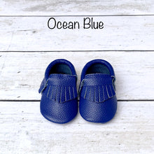 Load image into Gallery viewer, Genuine Leather Baby Moccasins - Newborn Size