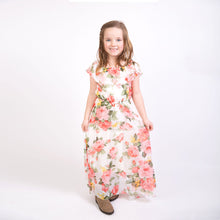 Load image into Gallery viewer, Last One! Flutter Sleeve Maxi Dress - Coral Floral - Size 5