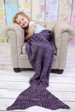 Load image into Gallery viewer, Two Tone Knit Mermaid Blanket