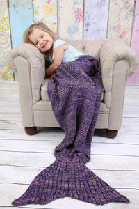 Two Tone Knit Mermaid Blanket