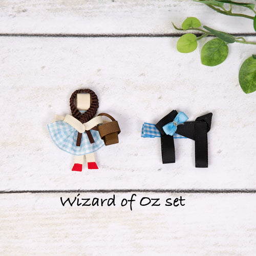Character Inspired Hair Clips - Dorothy and Toto, Wizard of Oz Inspired Set