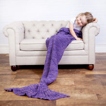 Load image into Gallery viewer, Two Tone Knit Mermaid Blanket